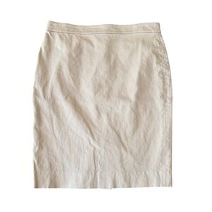 J Crew No 2 Pencil Skirt Size 6 Tan Beige Stretch Professional Career Office